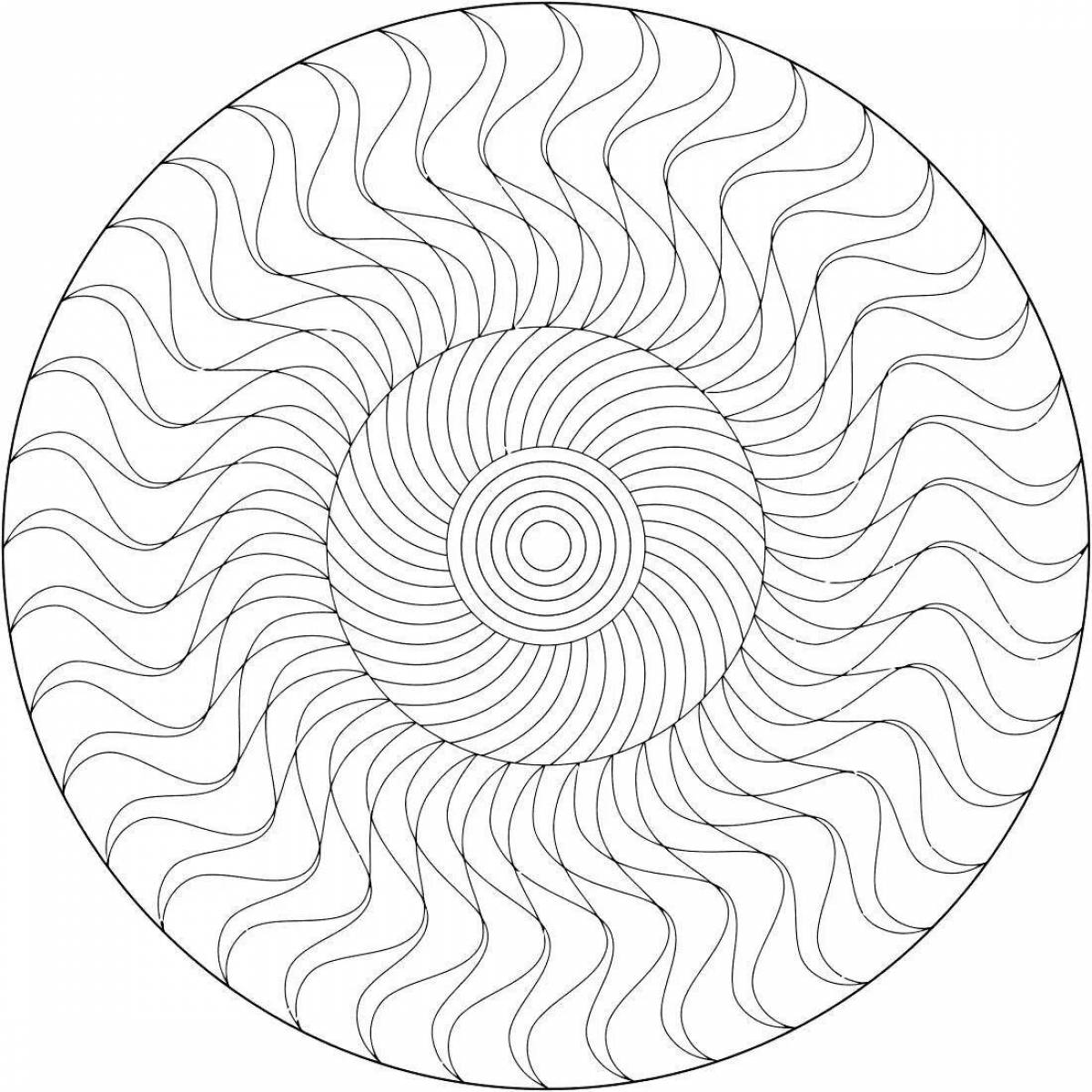 Coloring page bright spiral cat