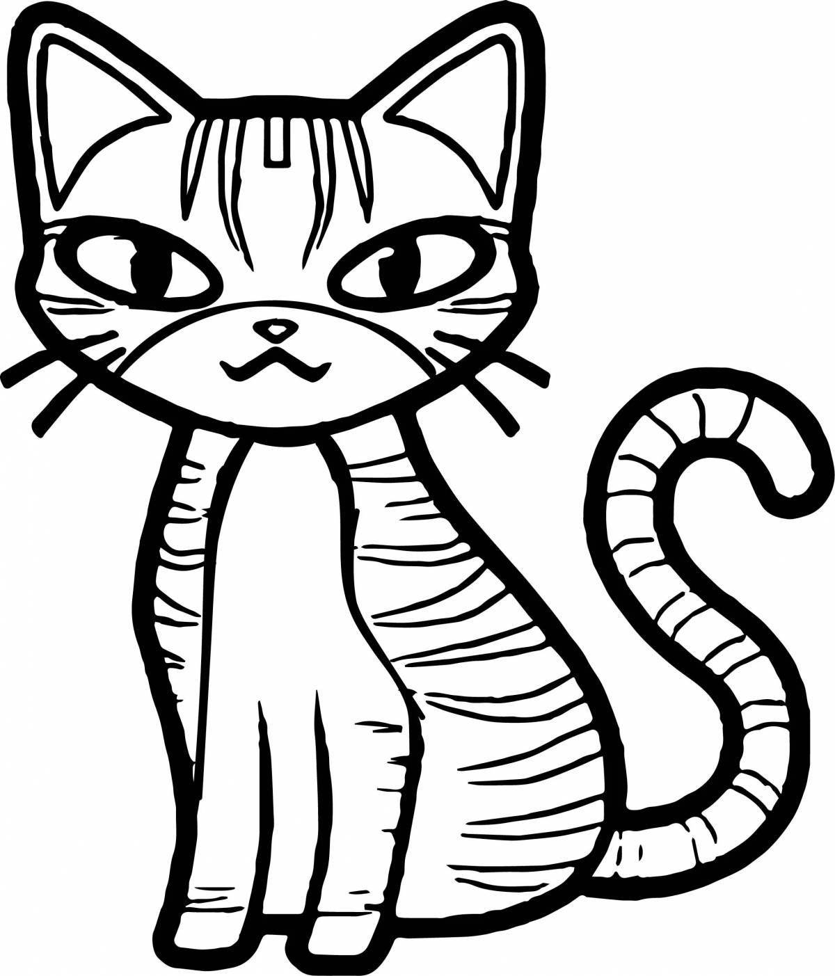 Потрясающая страница раскраски спирального кота