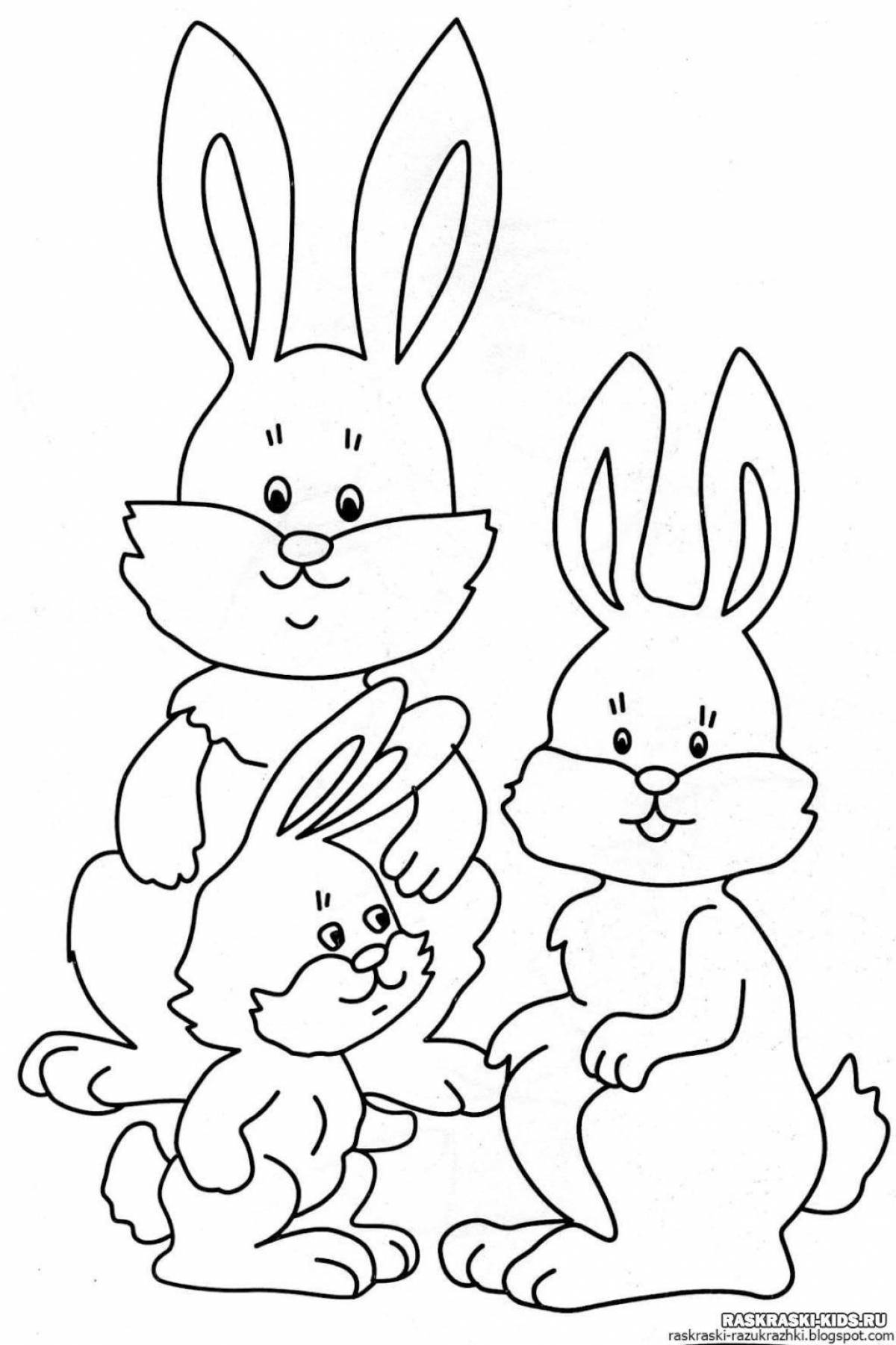 Puffy bunny print coloring pages