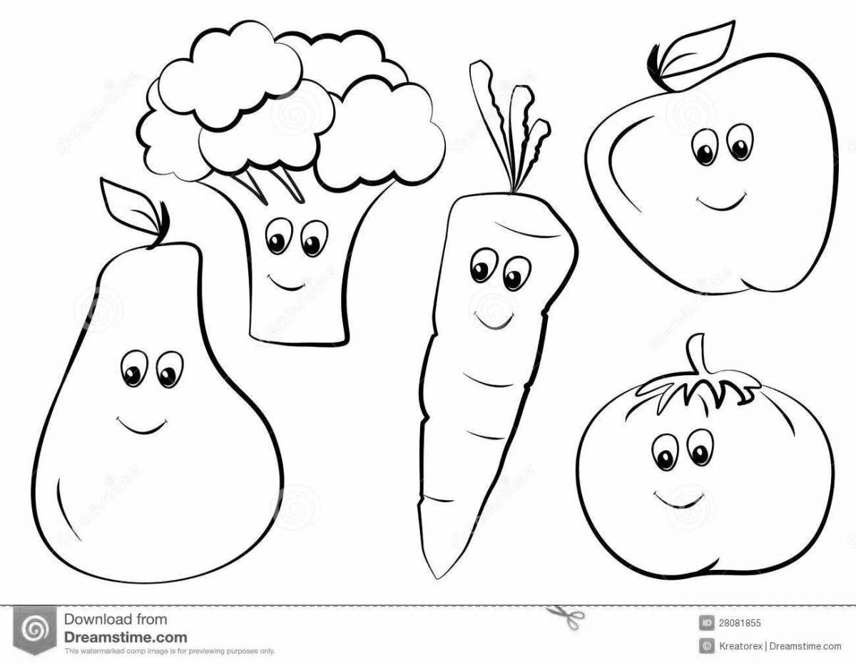 Color-fun coloring page coloring page food for children 3-4 years old