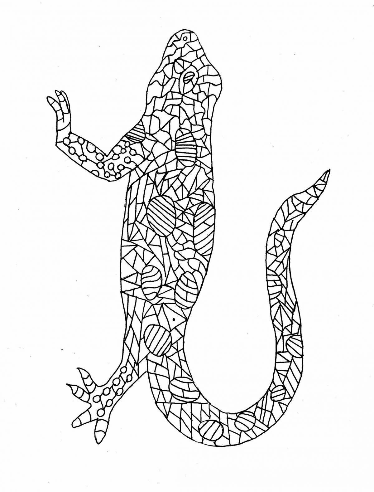 Coloring book soothing lizard antistress