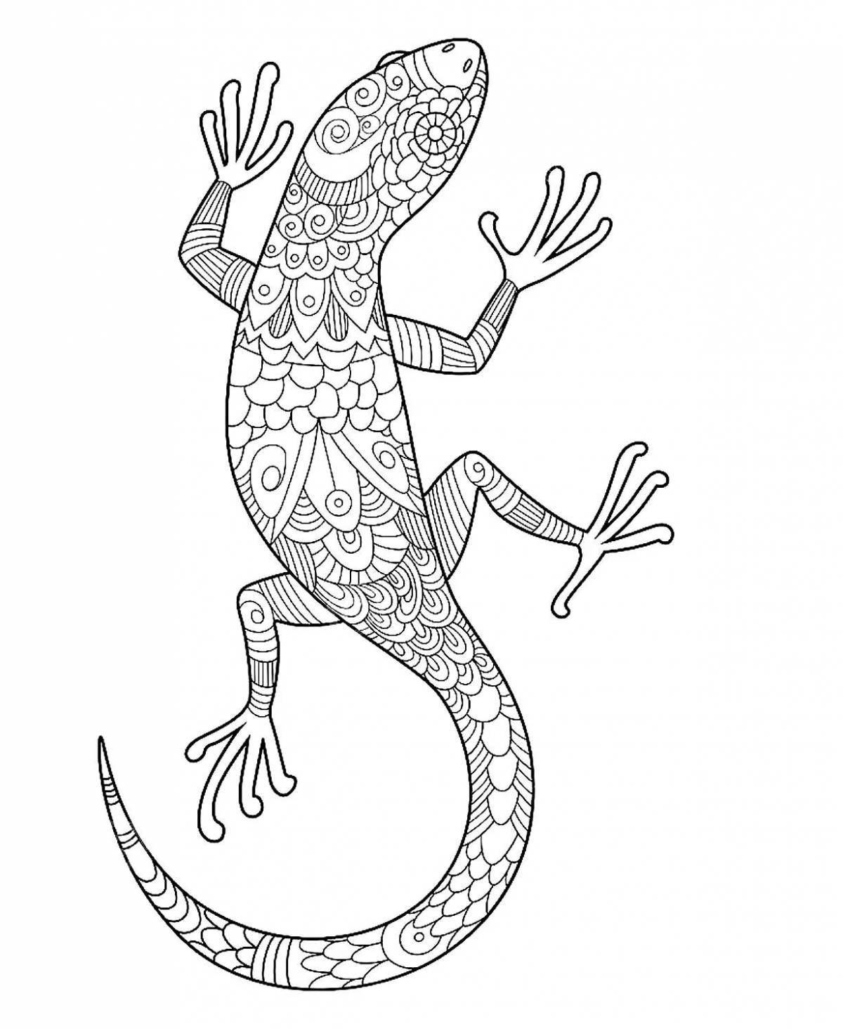 Coloring splendid lizard antistress