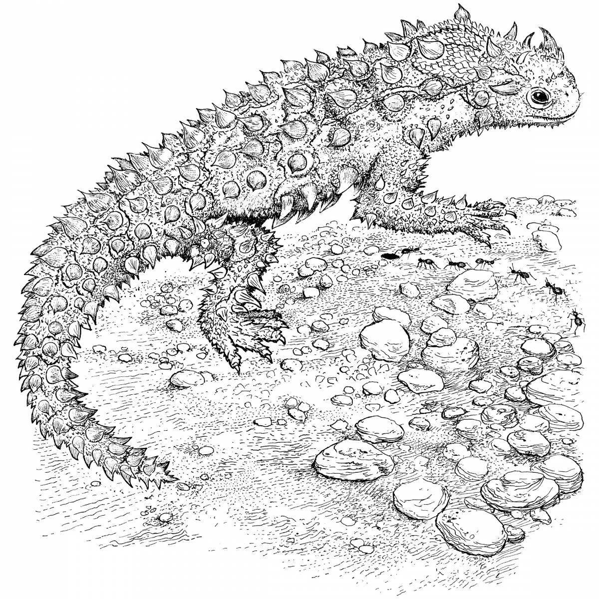 Amazing anti-stress lizard coloring book