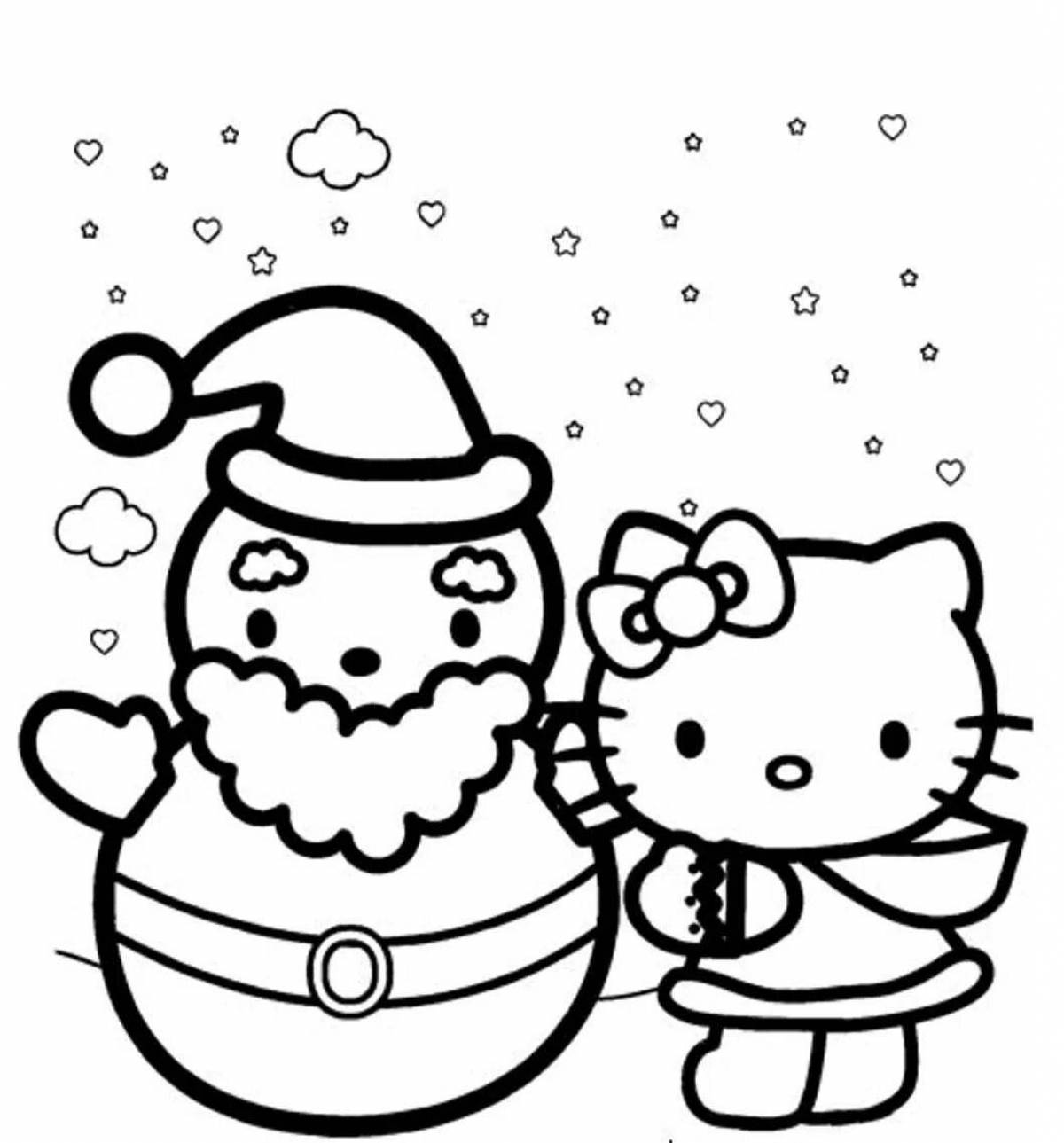 Sweet kitty christmas coloring book