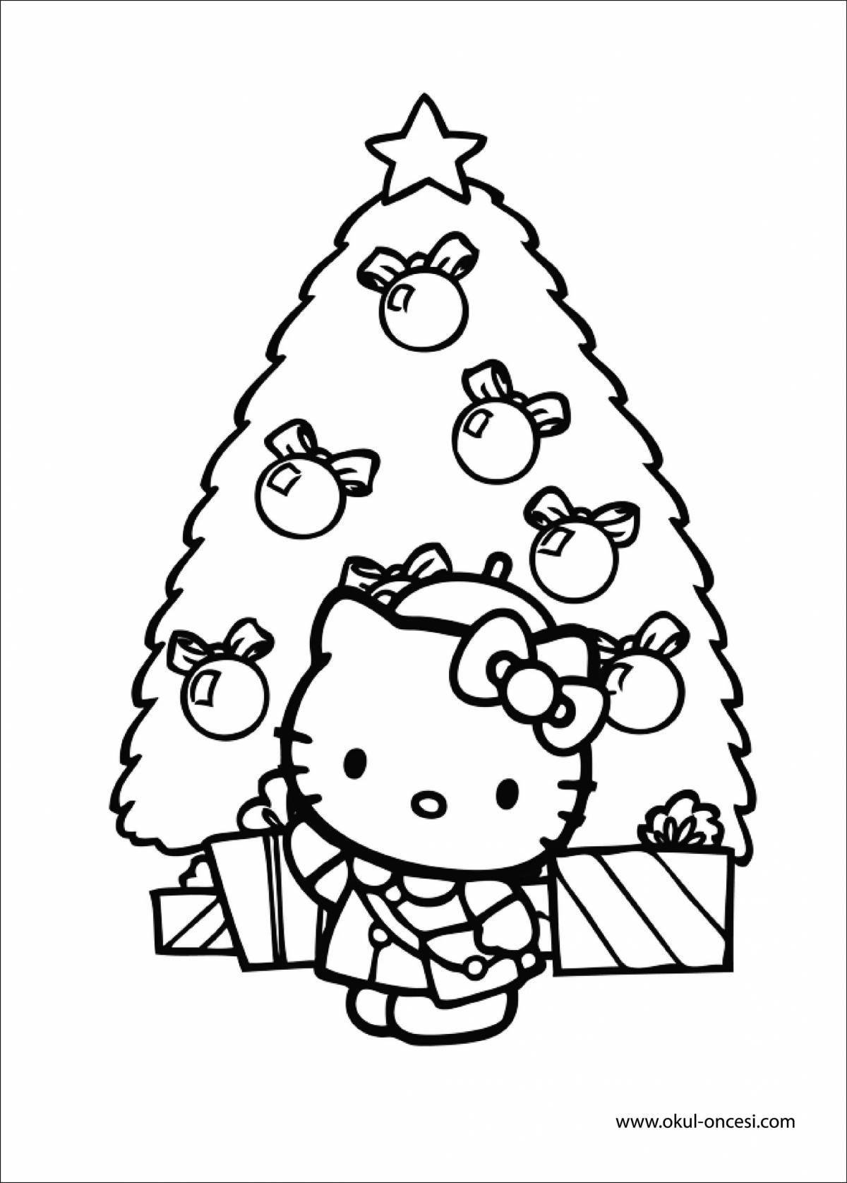Kitty glitter christmas coloring book
