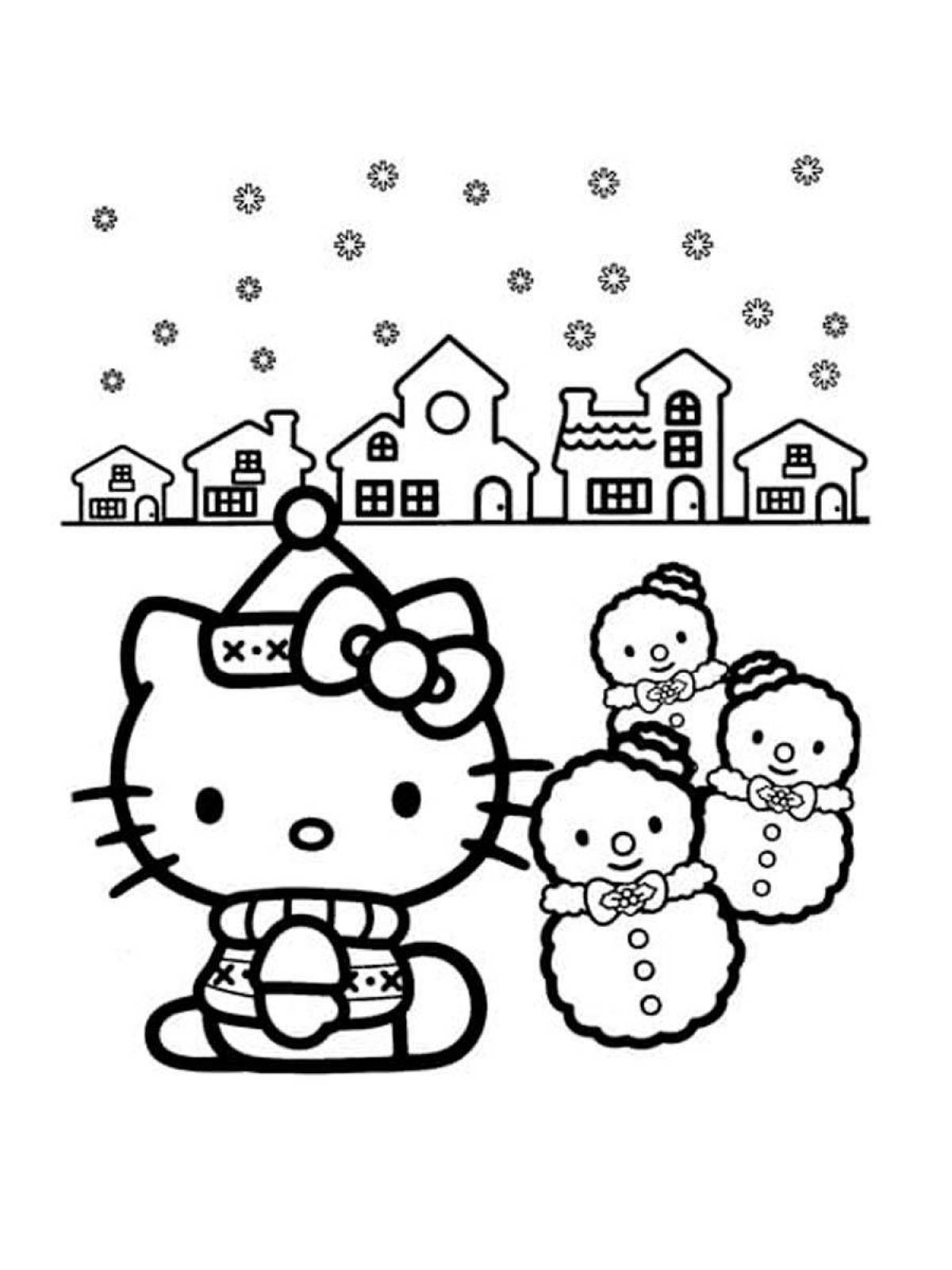 Glowing kitty christmas coloring book