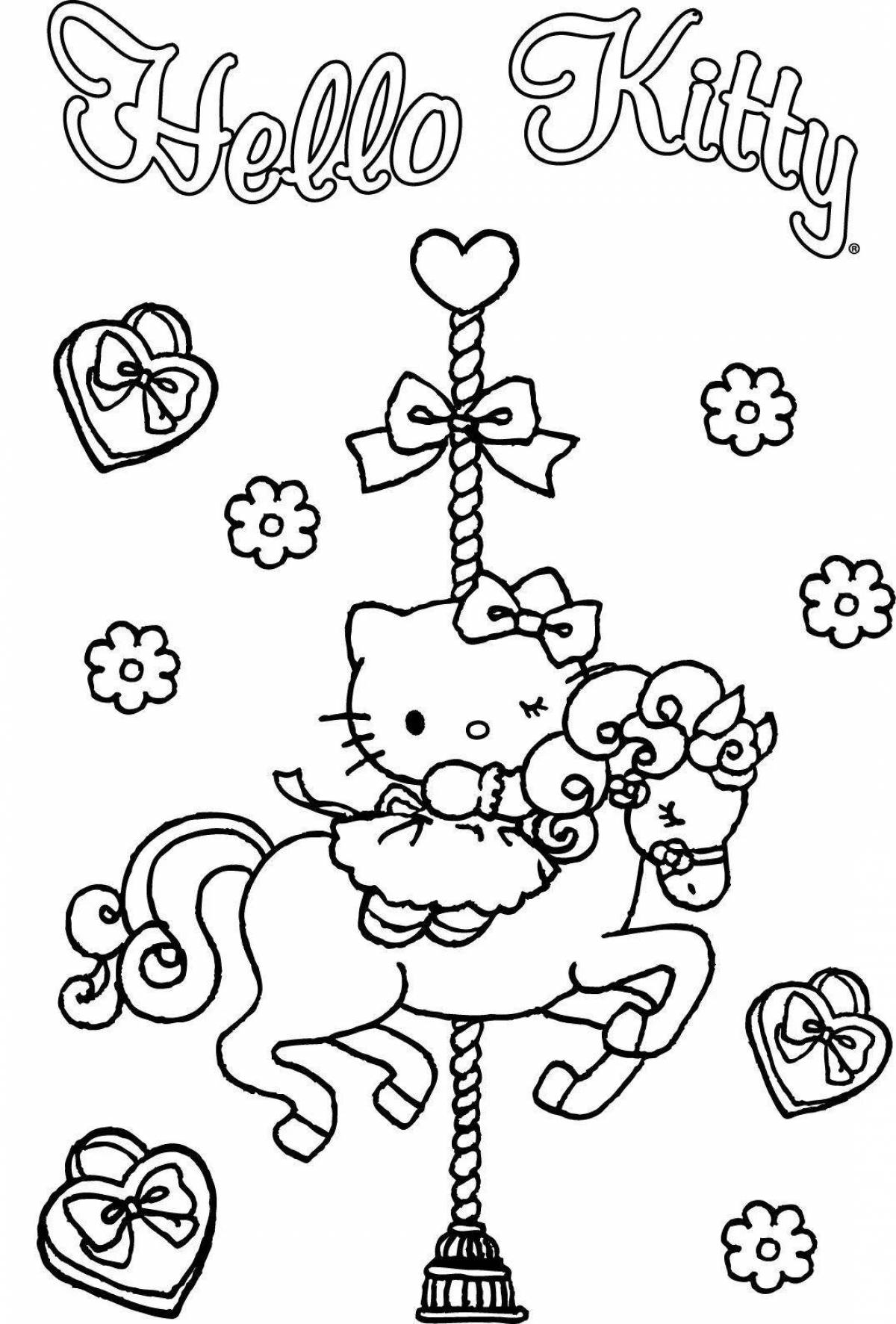 Merry Christmas kitty coloring page