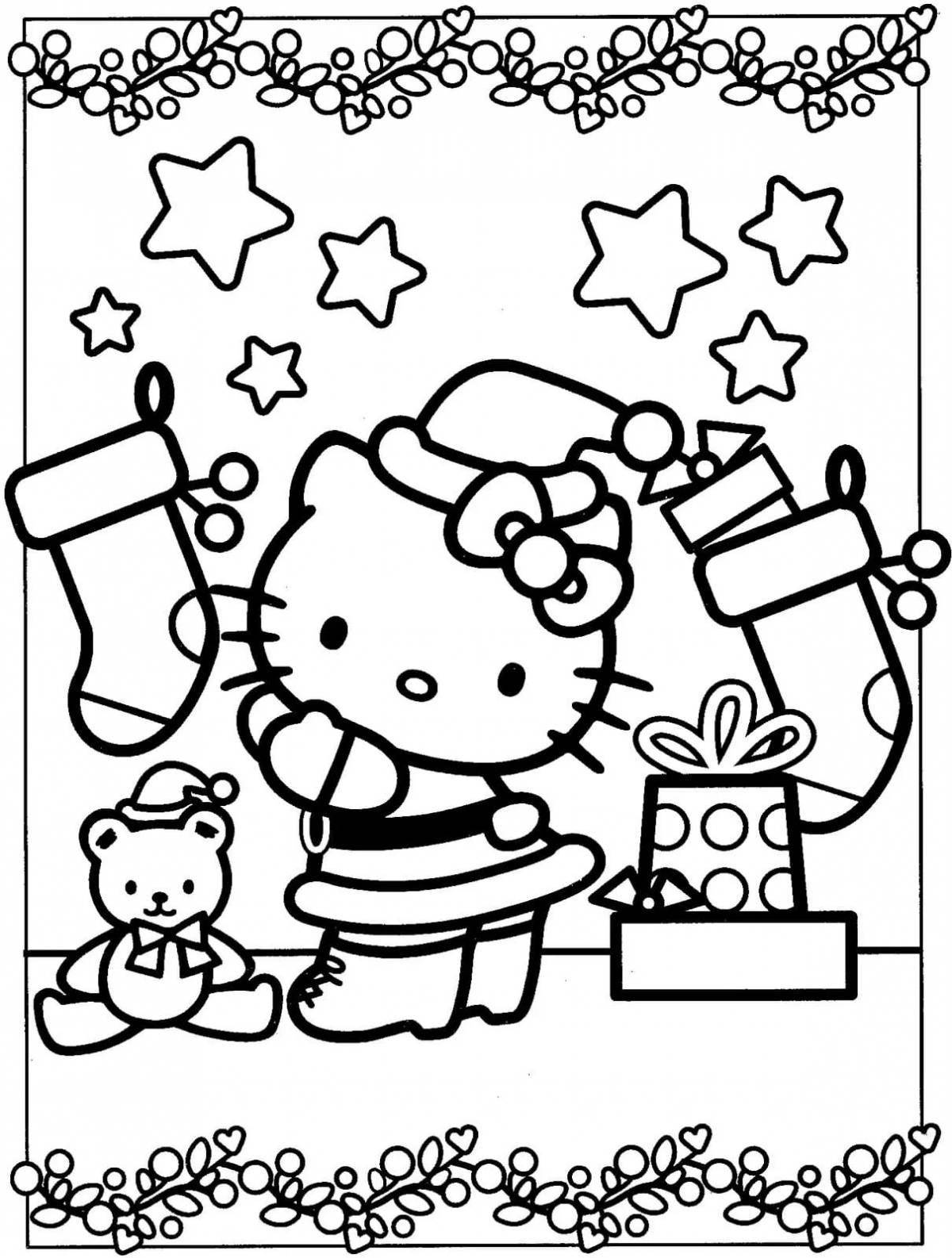 Furry kitty christmas coloring book