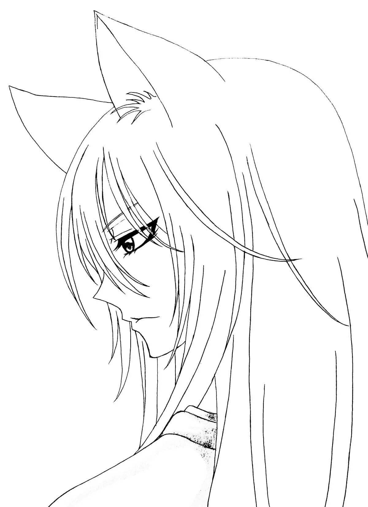 Colorful tomoe anime coloring page