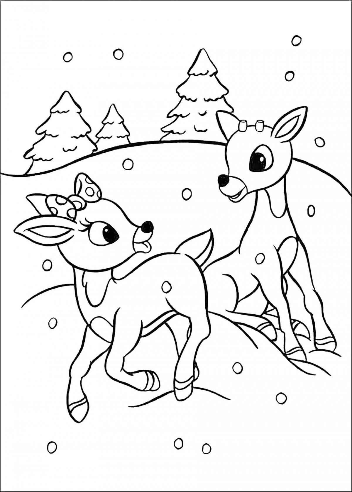 Violent coloring deer
