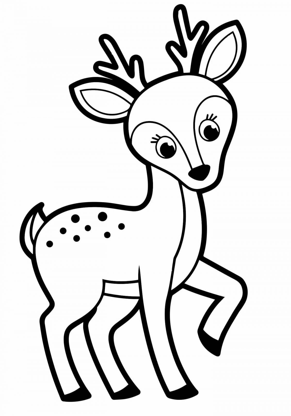 Serendipitous baby deer coloring page
