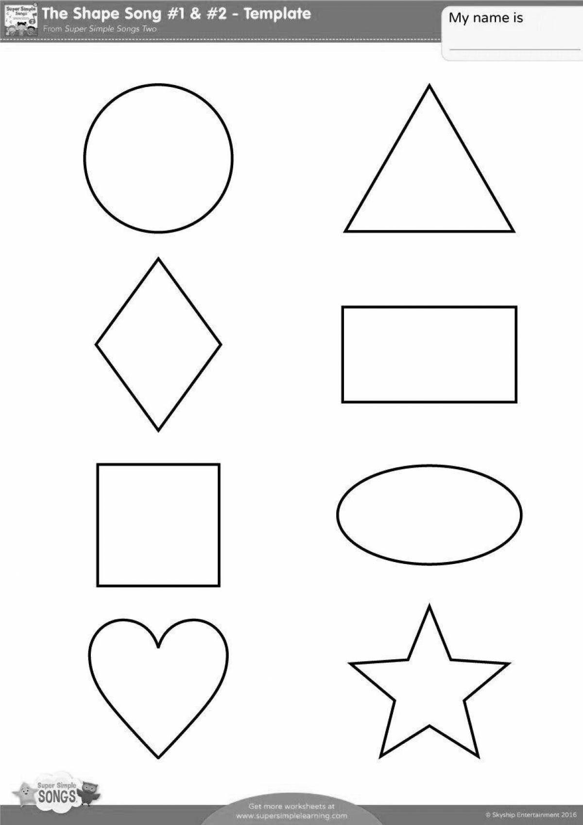 Creative geometric shapes coloring pages for kids