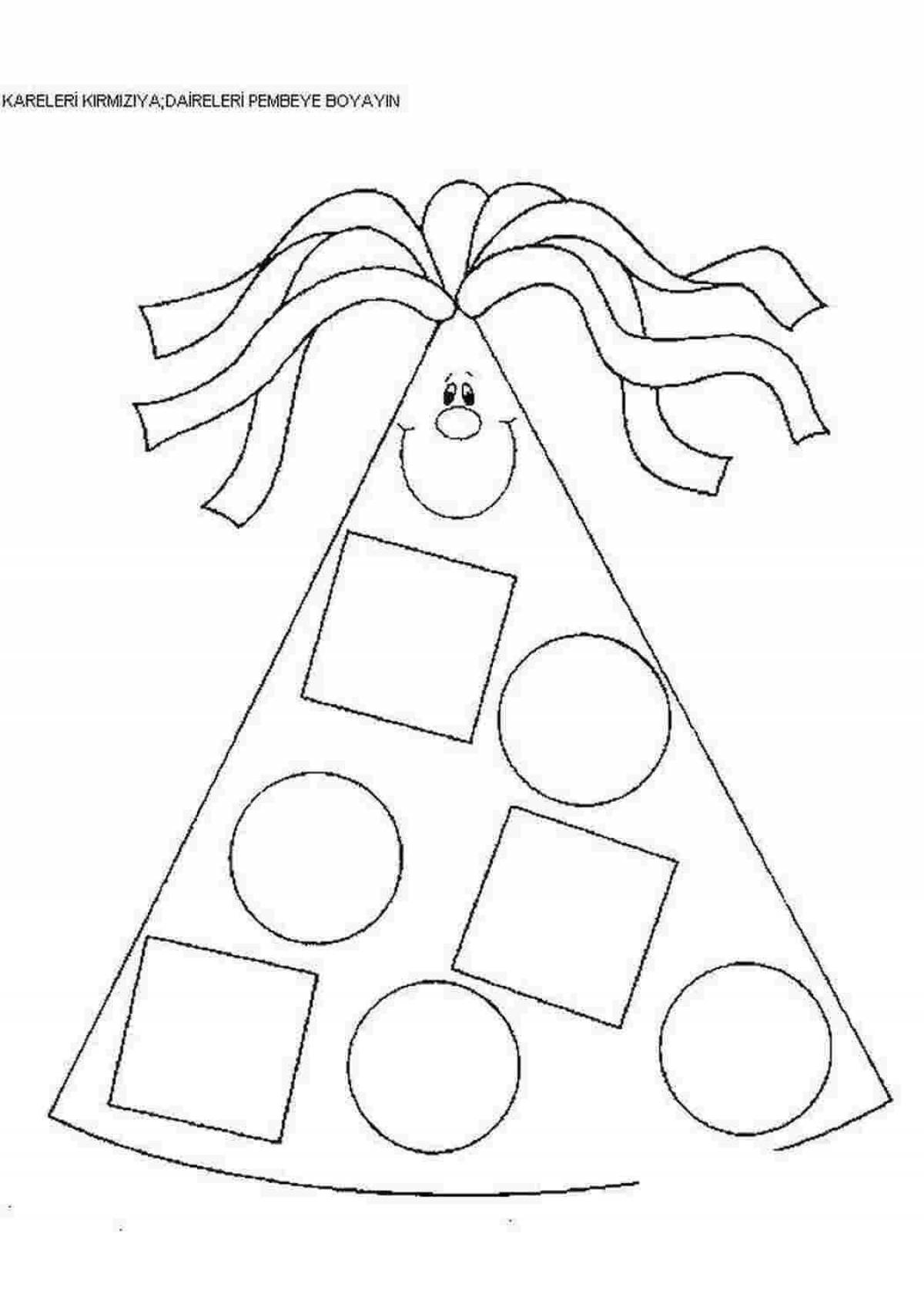 Радостные геометрические фигуры раскраски для дошкольников