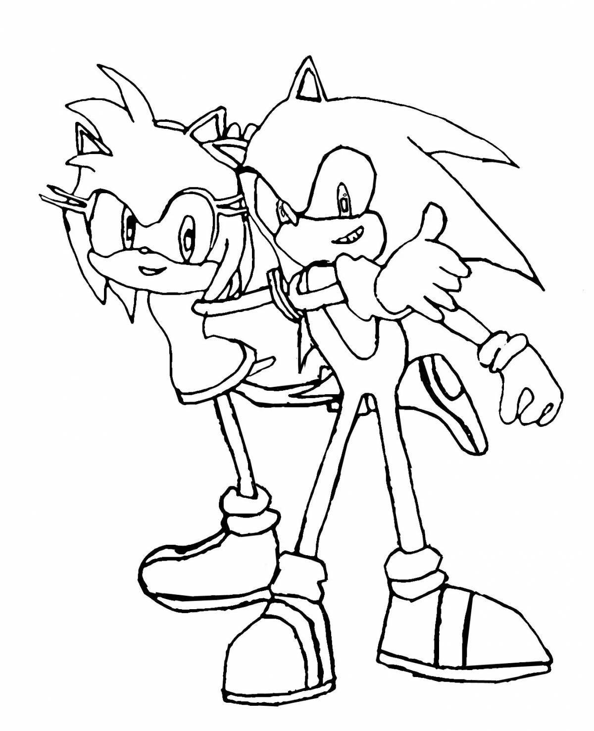 Colorful coloring sonic girlfriend