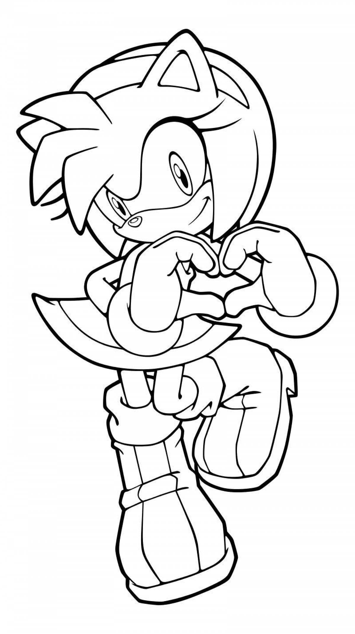 Playful coloring sonic girlfriend