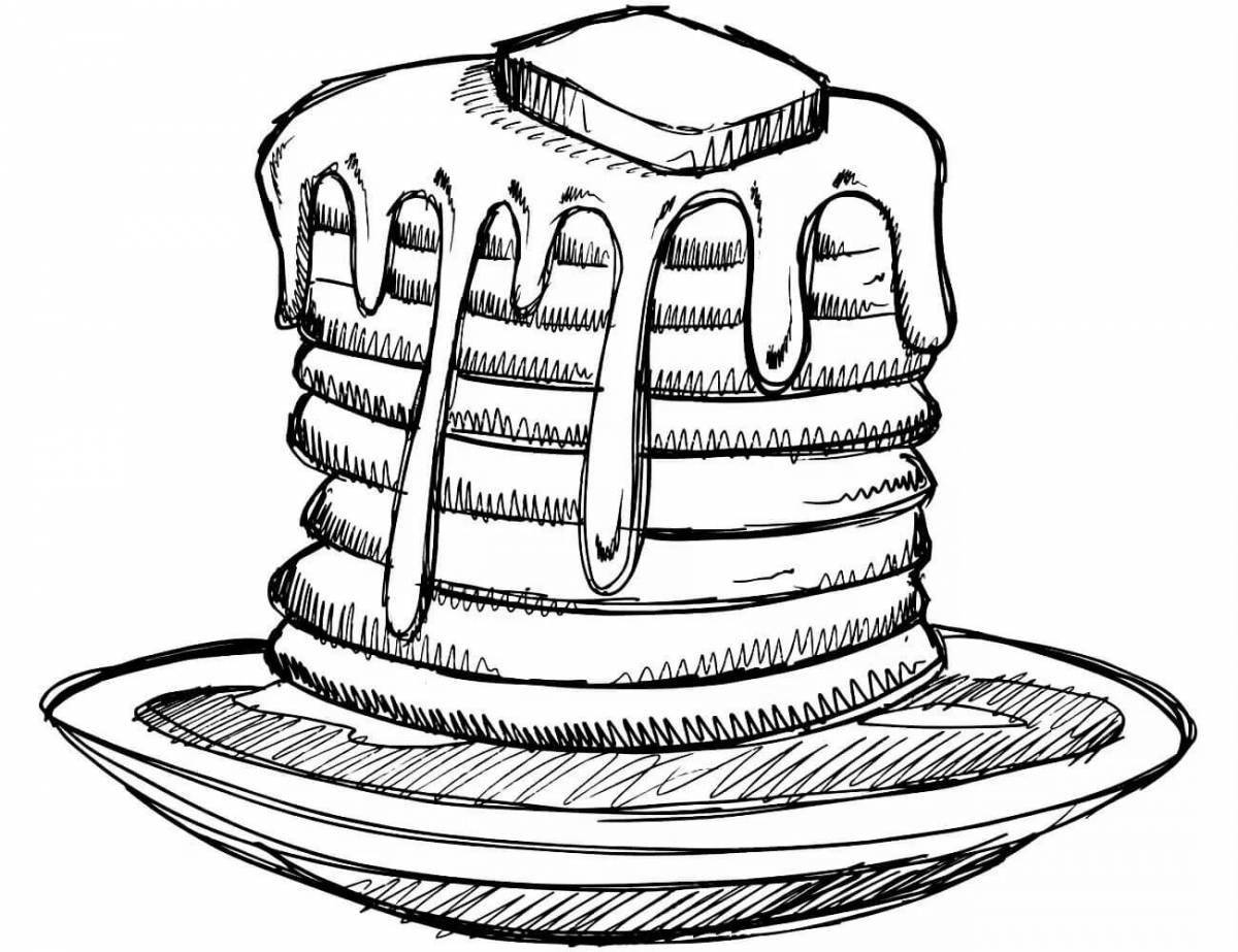 Coloring appetizing pancakes for carnival