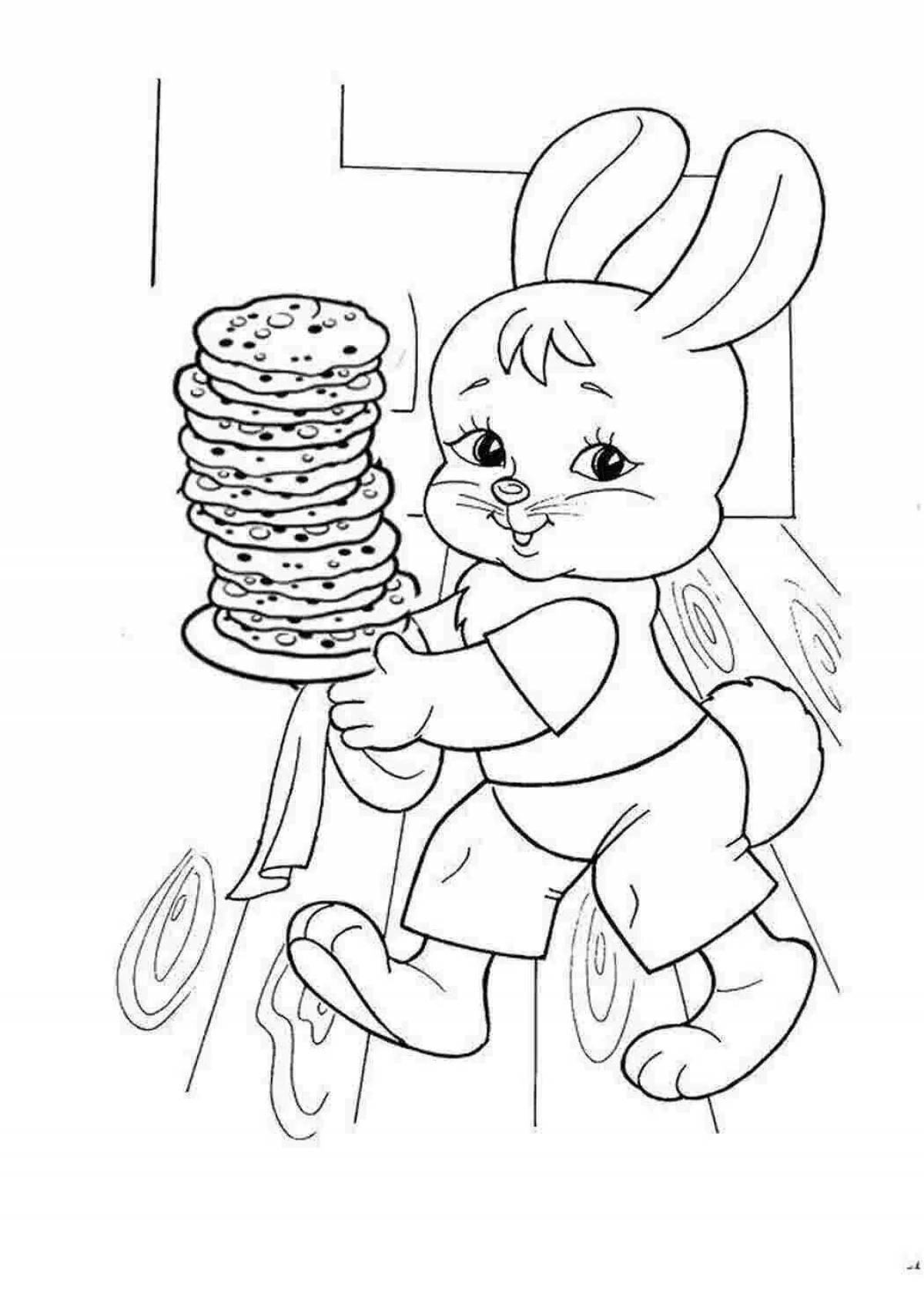 Shrovetide pancake coloring page