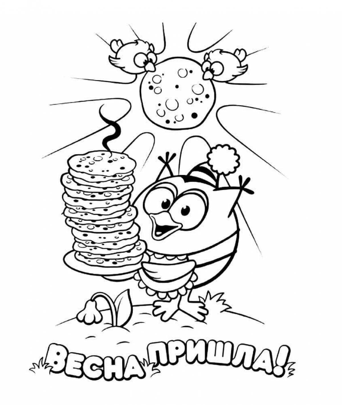Coloring page nutritious pancakes for carnival
