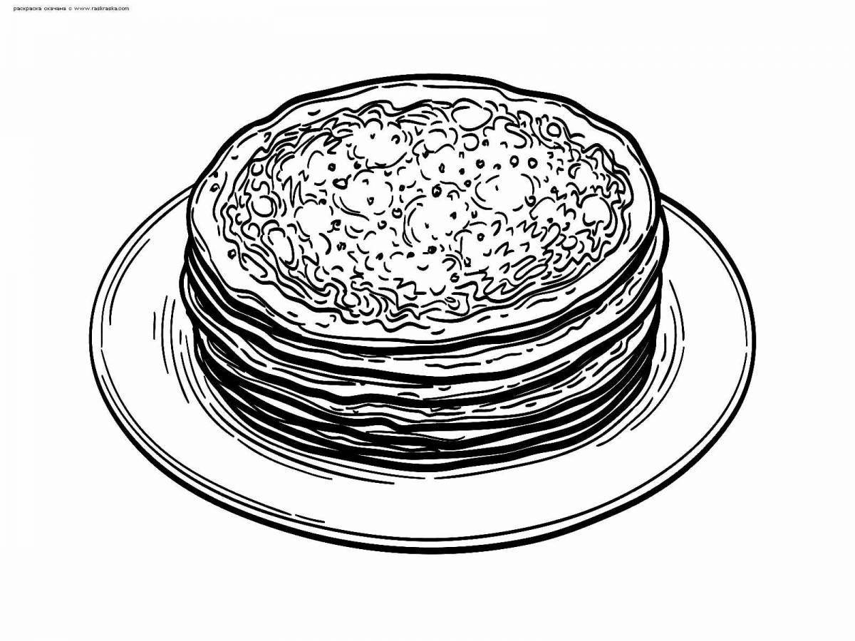 Inviting pancakes for carnival coloring