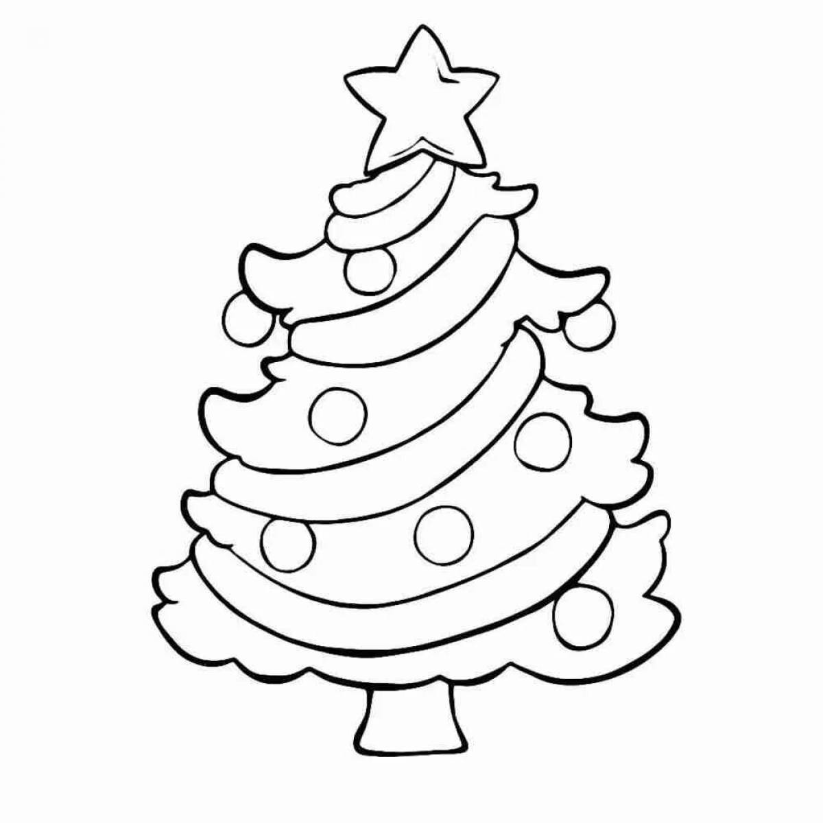 Восхитительная раскраска «рождественская елка» для детей 3-4 лет