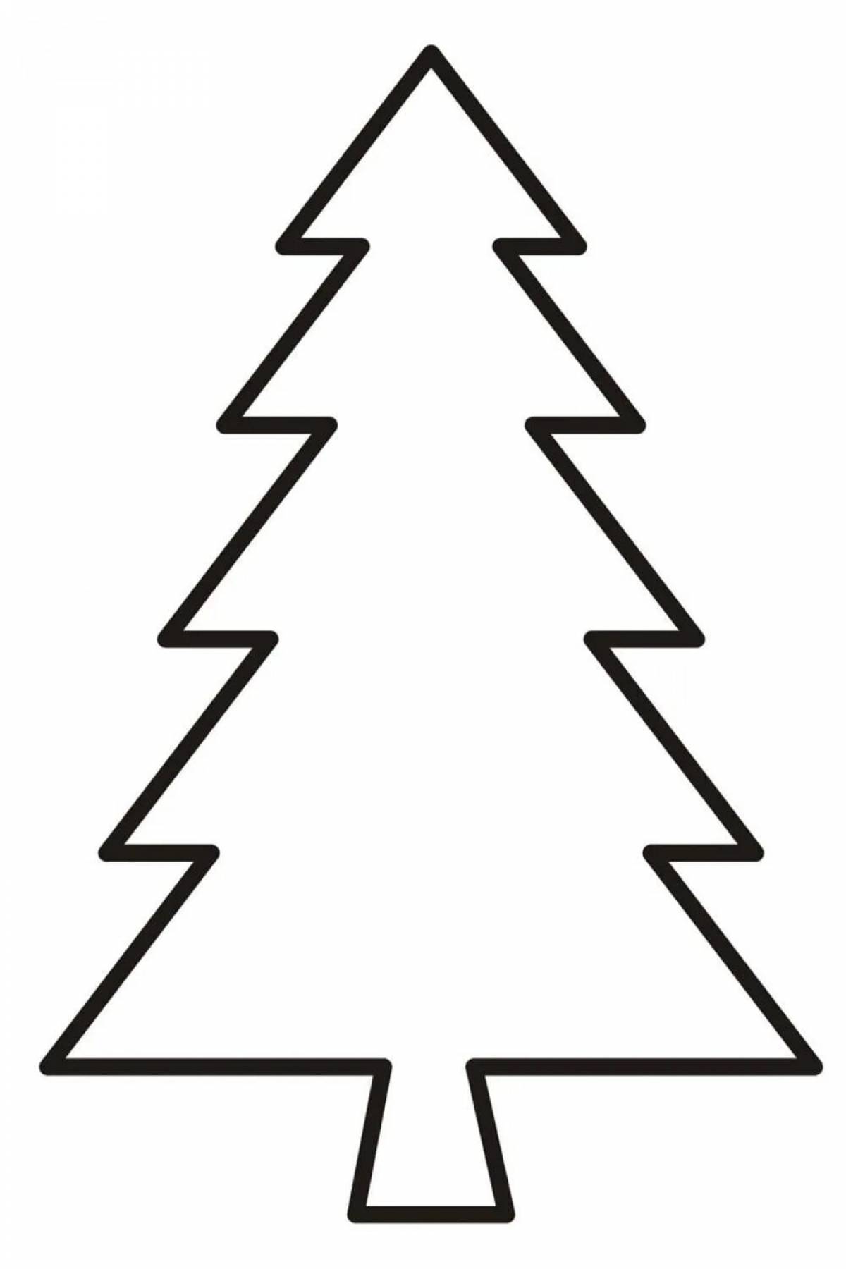 Раскраска Раскраска гламурная новогодняя елка для детей 3-4 лет