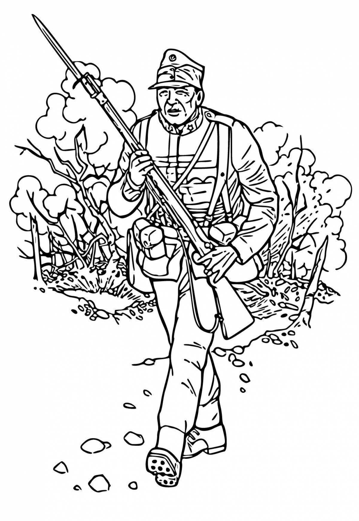 Splendid wow soldier coloring page