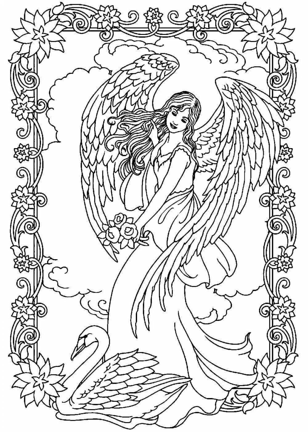 Shining angel girl coloring book