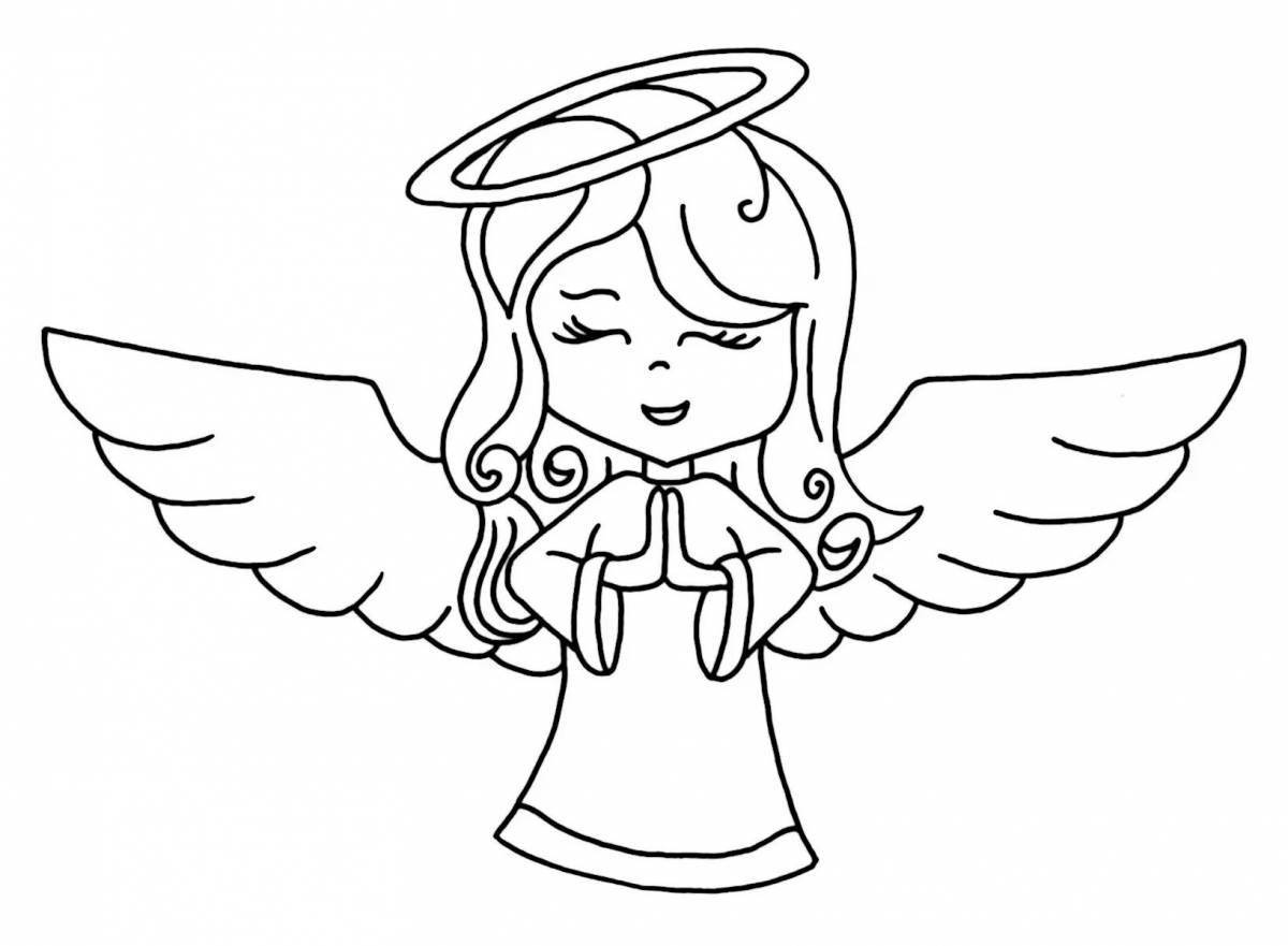 Ангелоподобная раскраска девочка-ангелочек