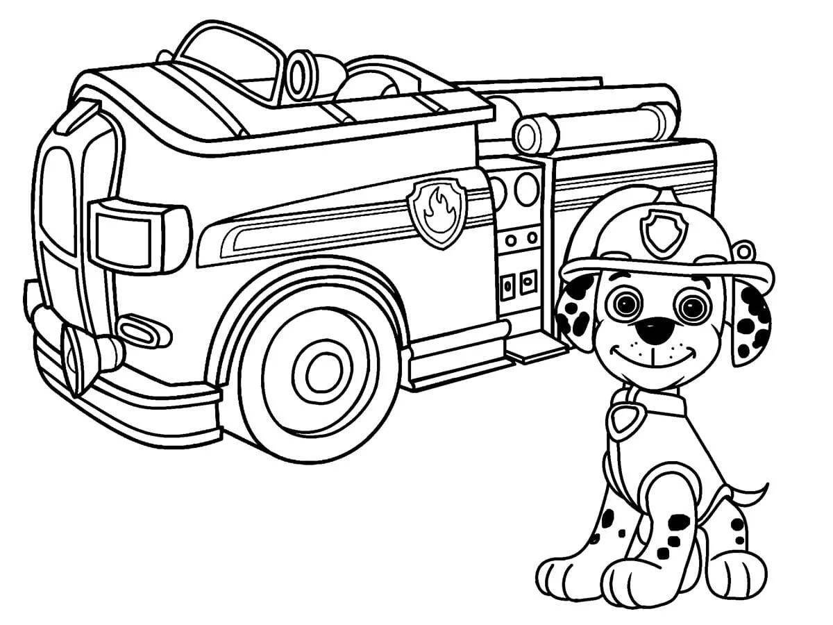 Great fire truck coloring book for 4-5 year olds
