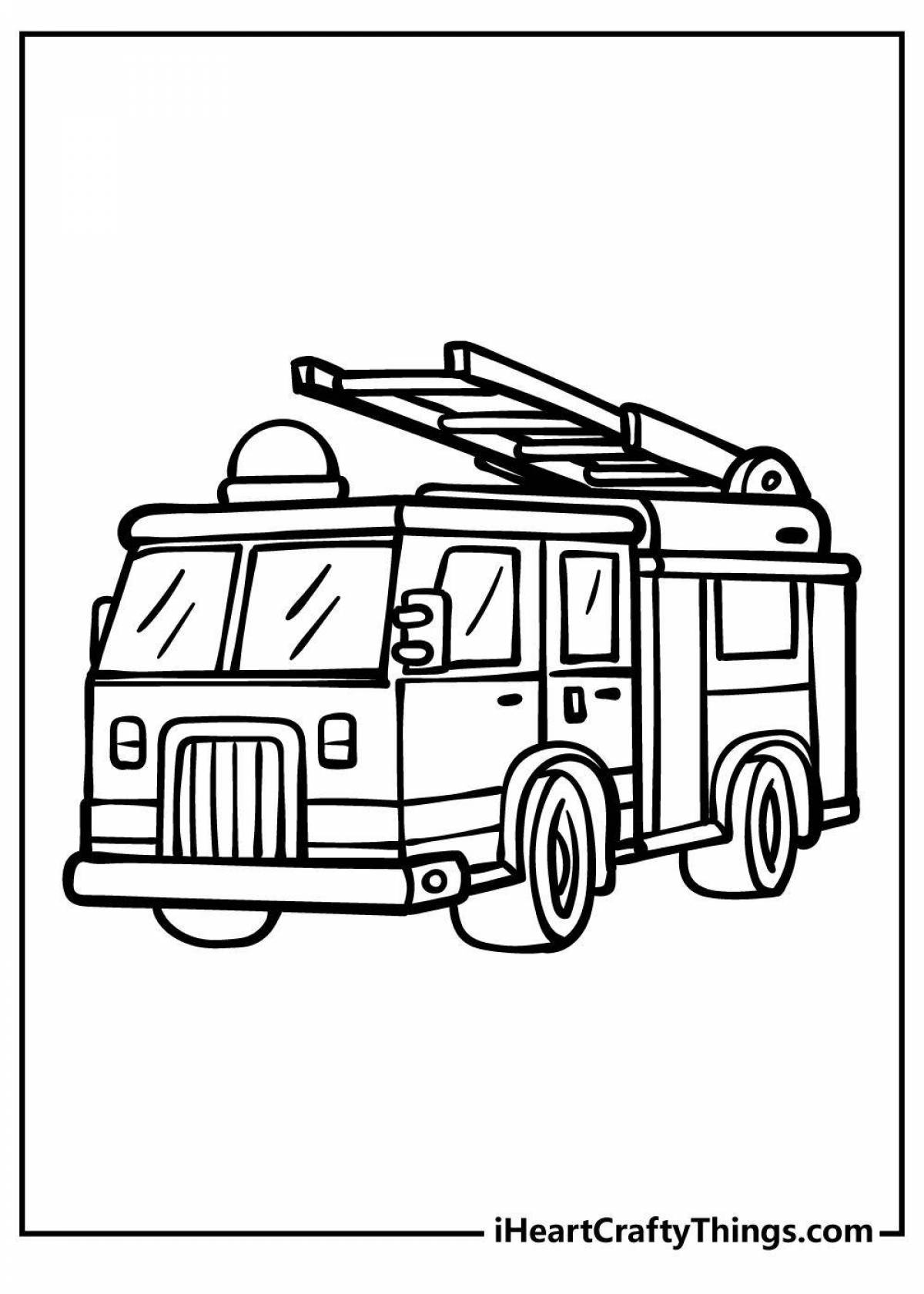 Wonderful fire truck coloring book for kids 4-5 years old