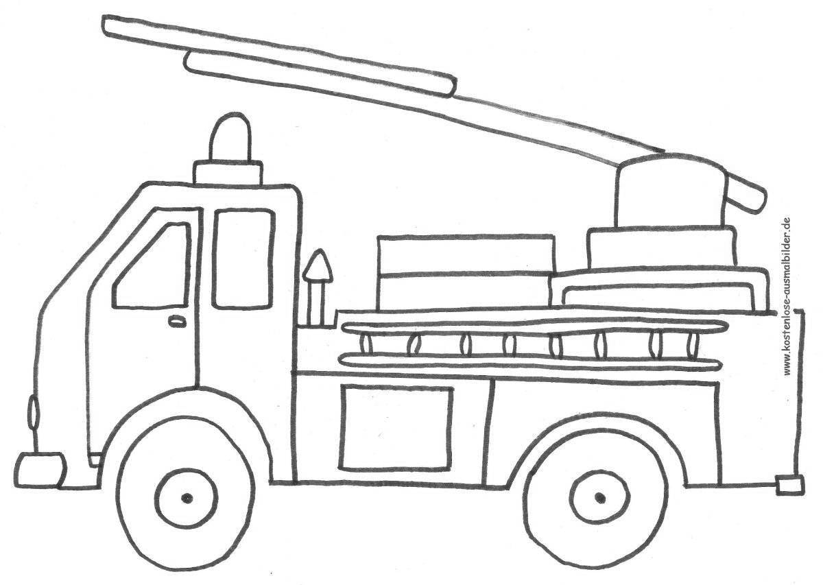 Tempting fire truck coloring page for little ones