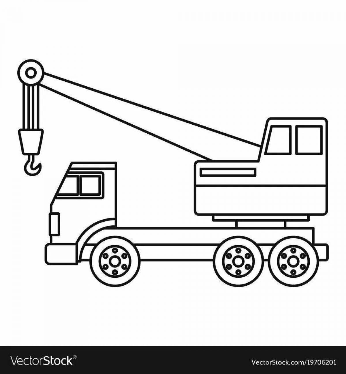 Подъемный кран рисунок для детей карандашом