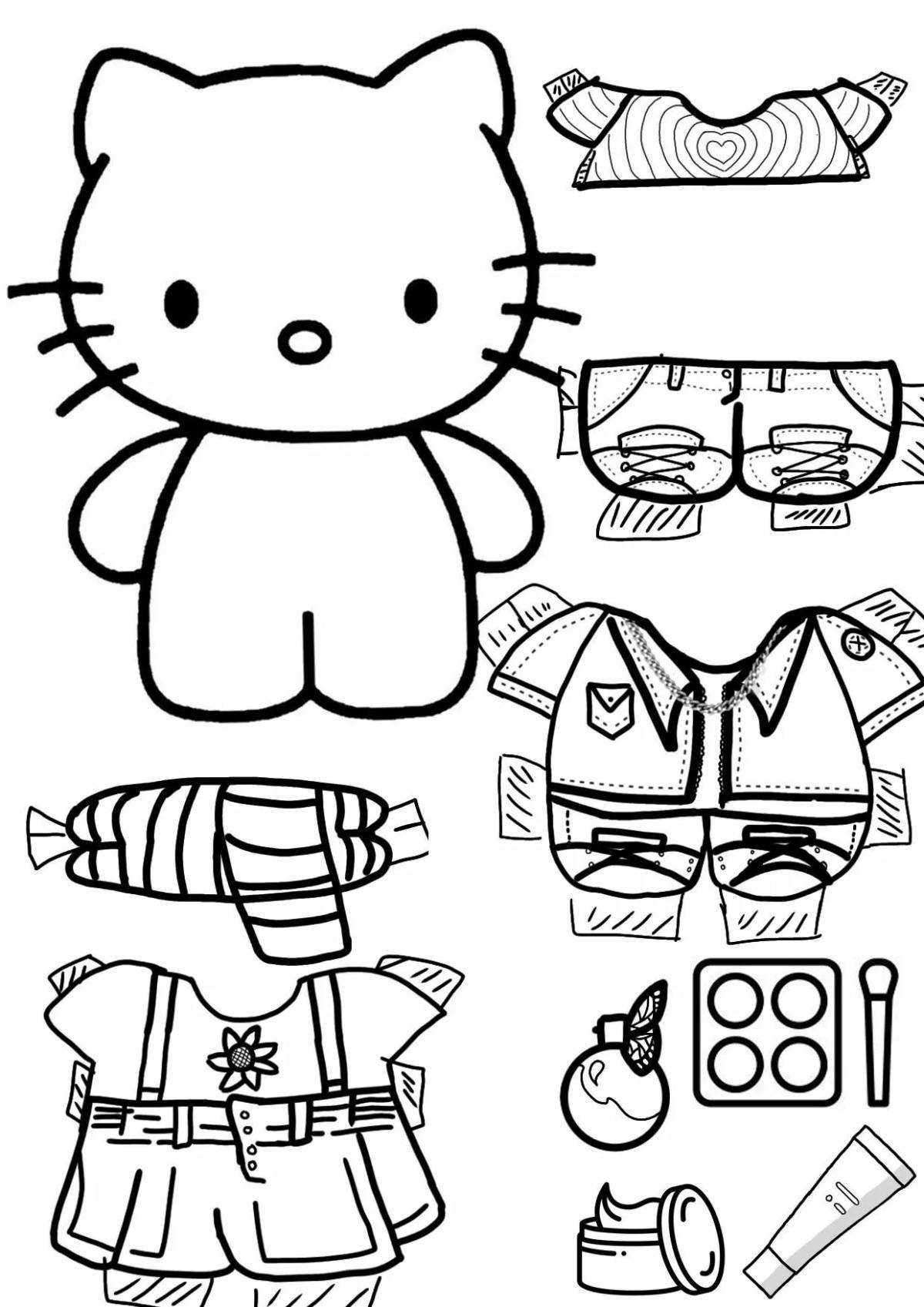 Раскраска милых котиков с одеждой. Хелло Китти одежда. Раскраска Хелло Китти с одеждой. Хеллукитти и одежда. Раскраска Китти с одеждой.