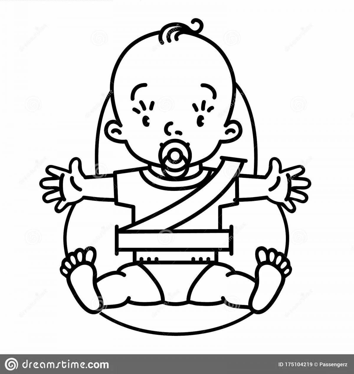 Младенец в кресле рисунок
