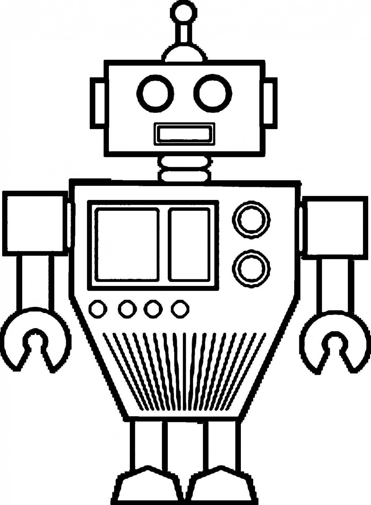 Playful coloring robot figure