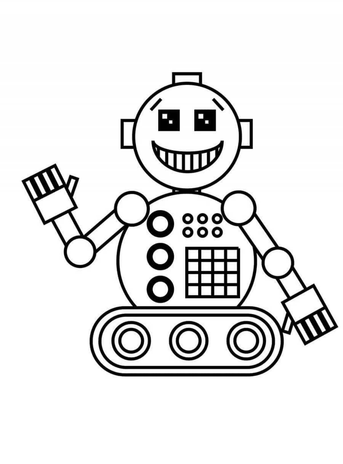 Animated coloring robot figure