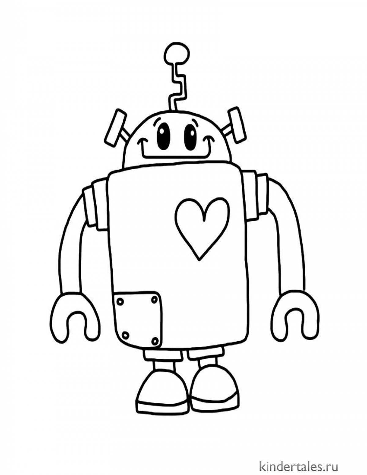 Fun coloring robot drawing