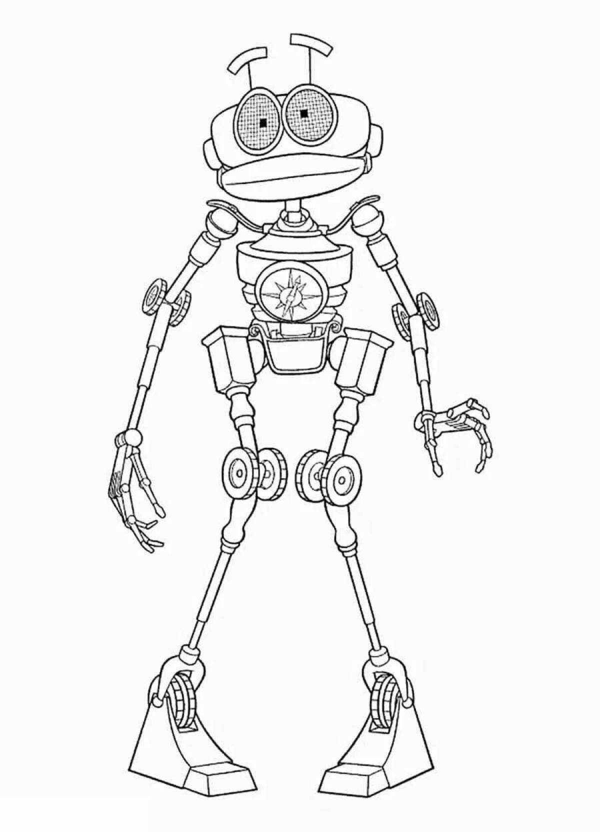 Привлекательная фигурка робота-раскраски