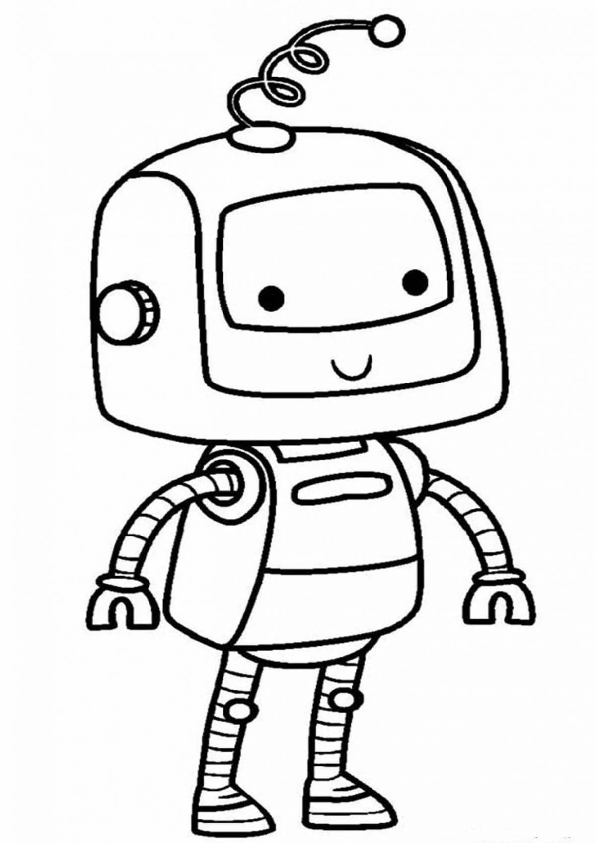 Creative coloring robot drawing