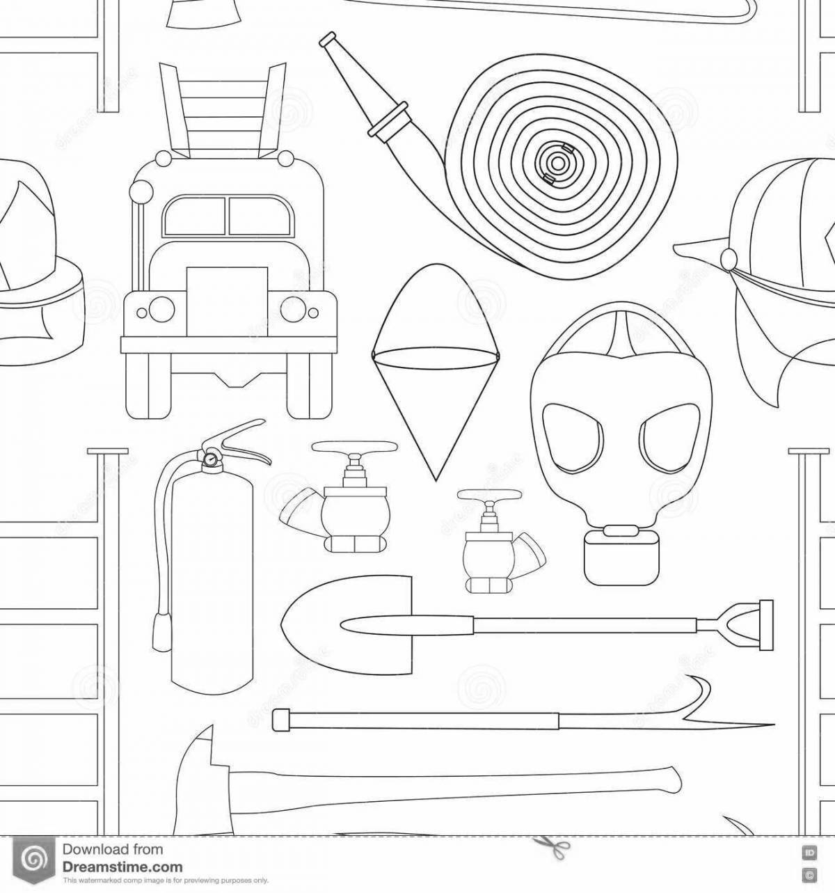 Attractive fire shield coloring page