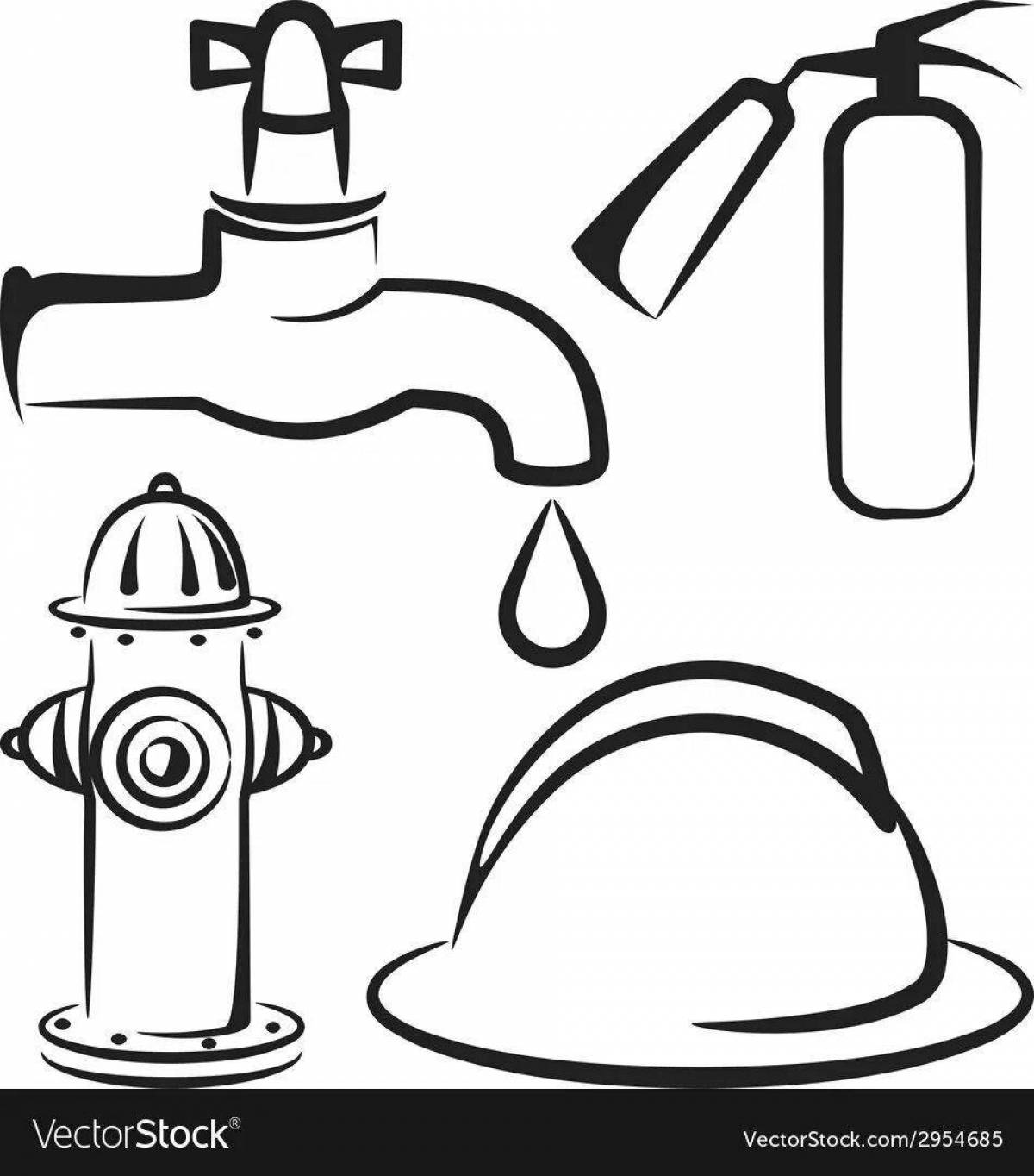 Colorfully crafted fire shield coloring page