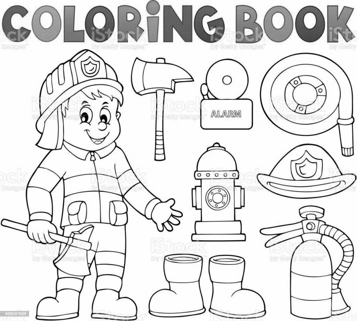 Colorful painted fire shield coloring book