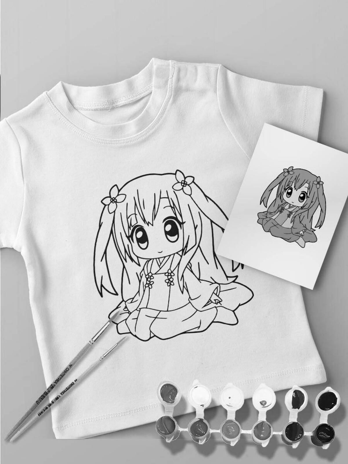 Bright anime shirts coloring book