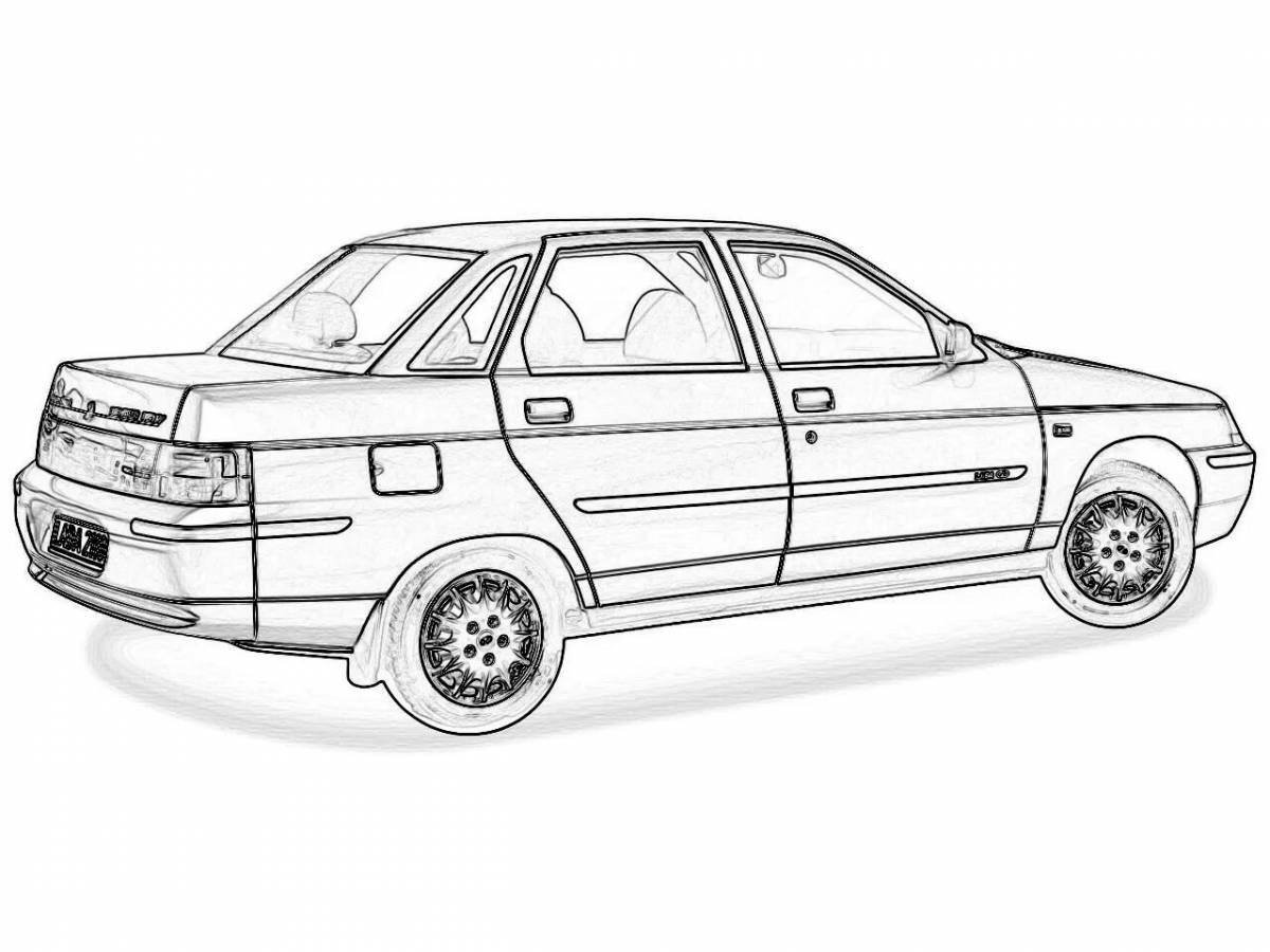 Animated car coloring page