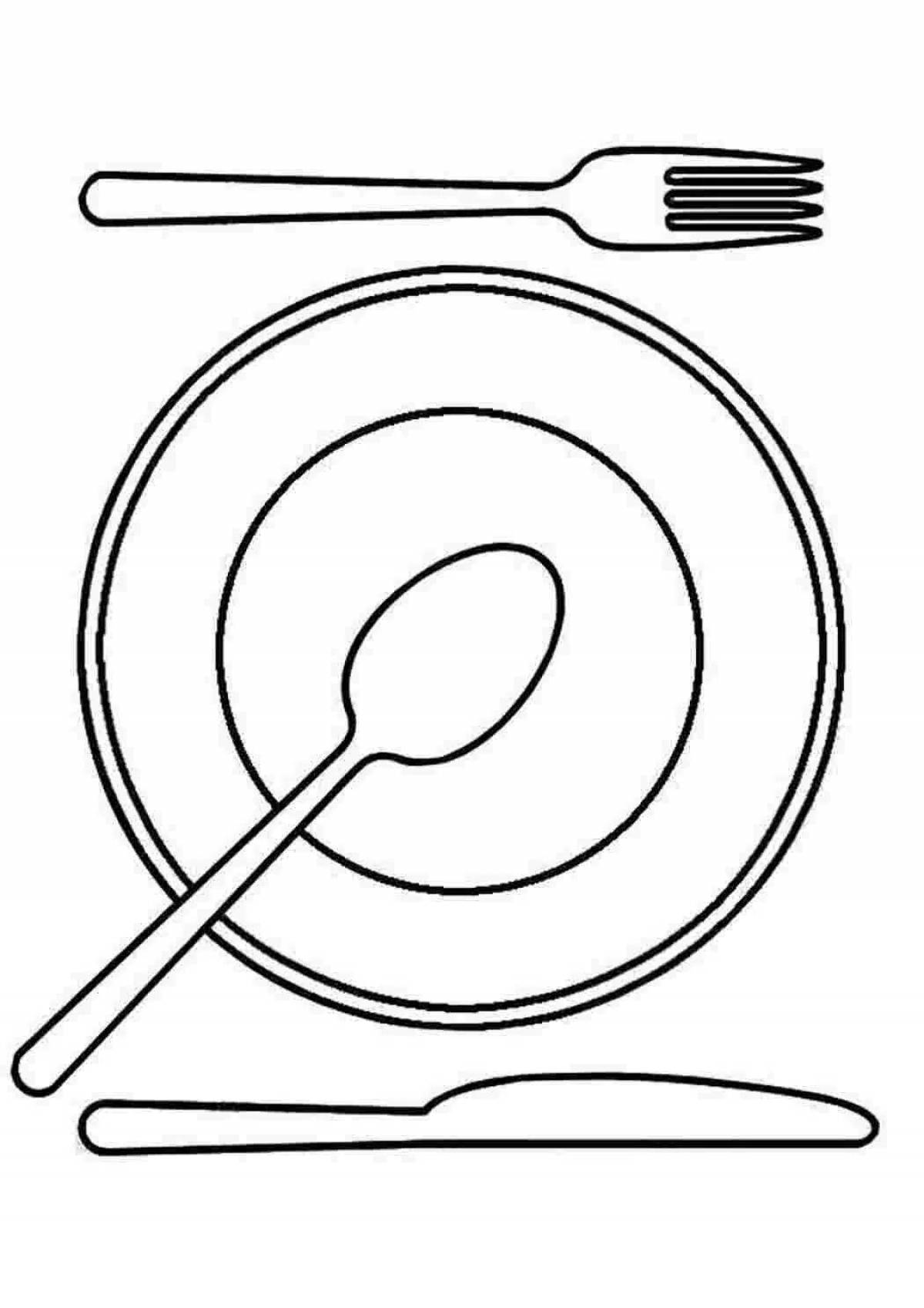 Coloring book great dishes for little students