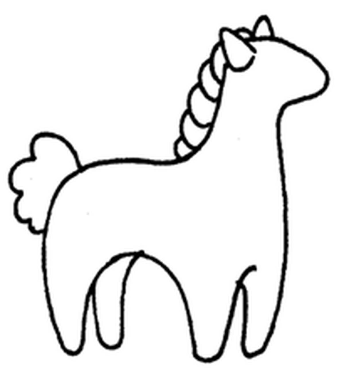 Coloring page cute Kargopol horse