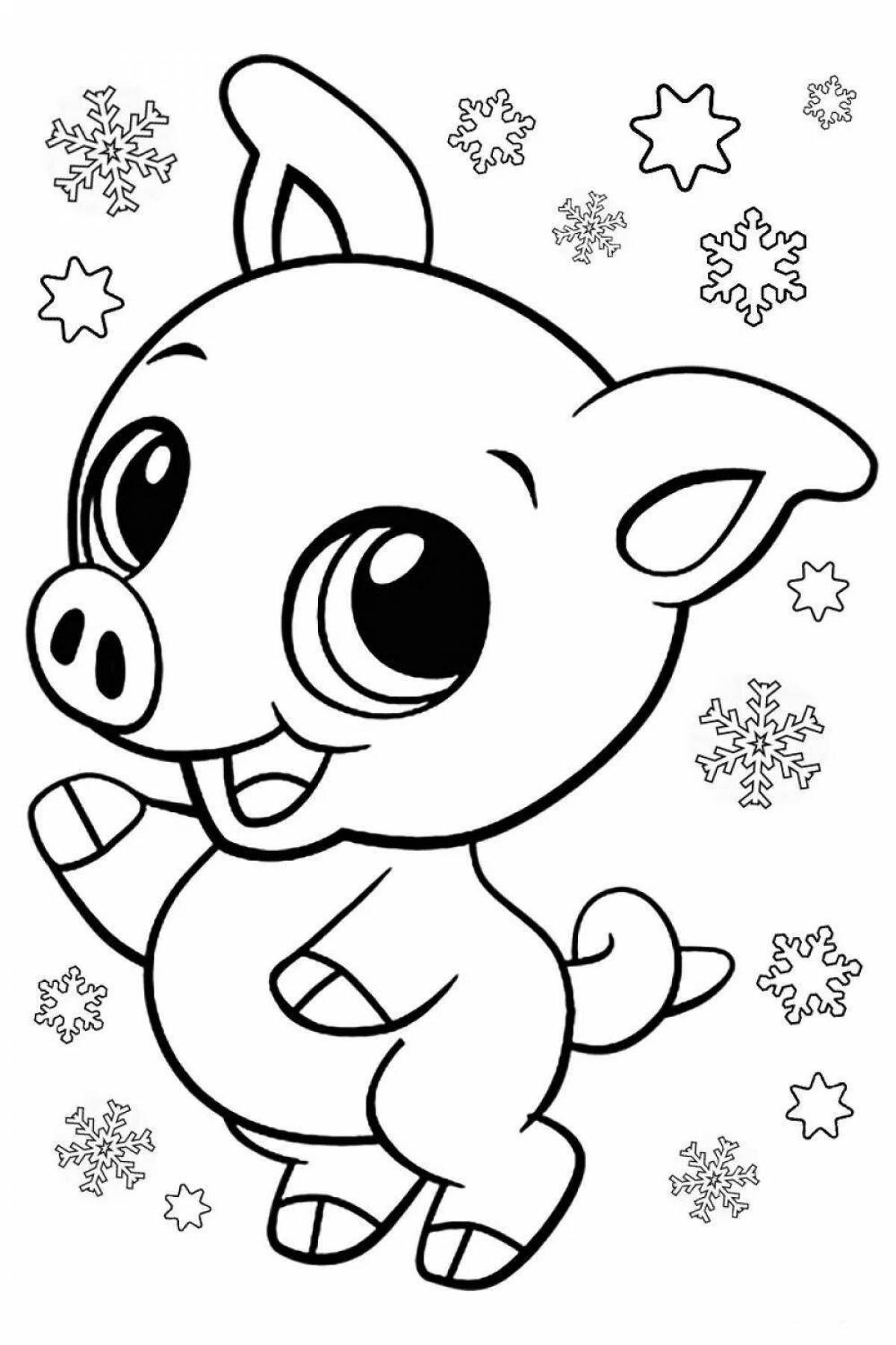 Cute cute little animals coloring book