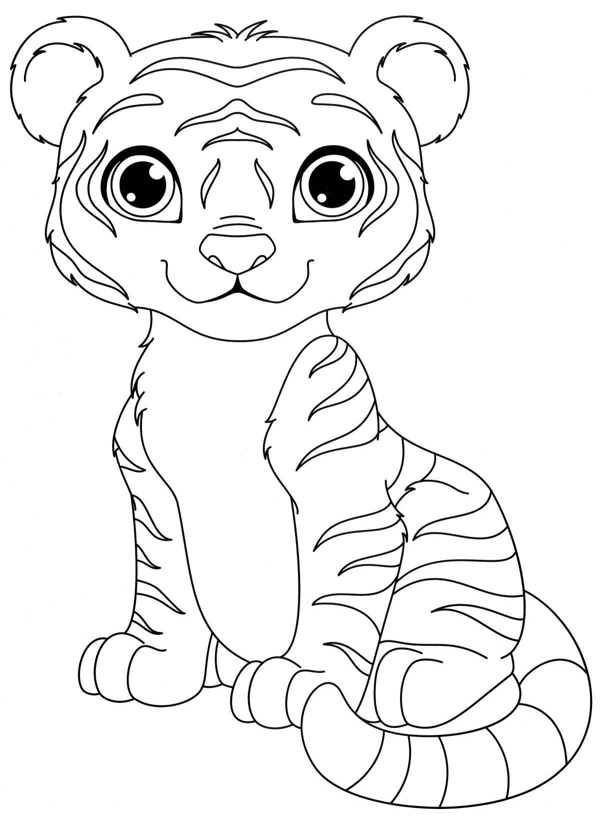 Sweet tiger coloring page