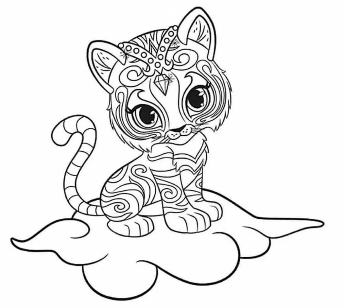 Милый тигренок раскраски