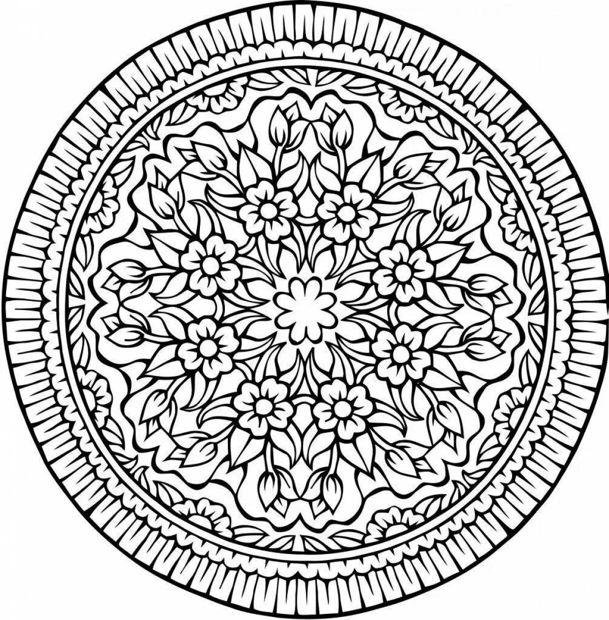 Playful plate coloring page